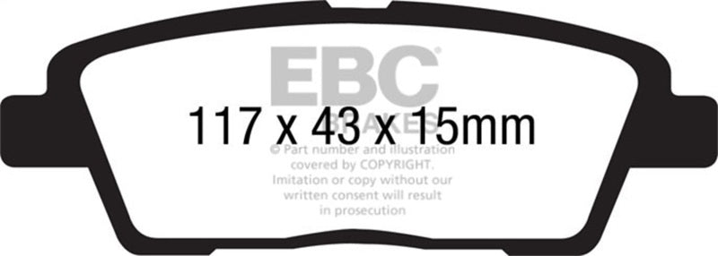 EBC Greenstuff Brake Pad Sets - EBC 10-11 Hyundai Genesis 3.8 Greenstuff Rear Brake Pads