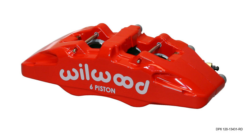 WIL Dynapro Caliper - Wilwood Caliper-Forged Dynapro 6 5.25in Mount-Red-L/H 1.62/1.38in/1.38in Pistons .38in Disc