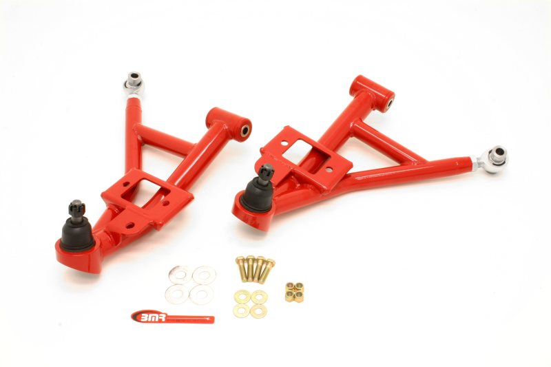 BMR Control Arms - BMR 93-02 F-Body Adj. Lower A-Arms Poly/Rod End Combo - Red