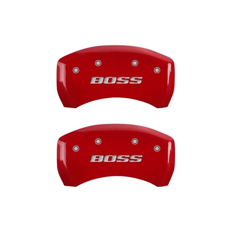 MGP Caliper Covers 2 Logo - MGP Rear set 2 Caliper Covers Engraved Rear Boss Red finish silver ch