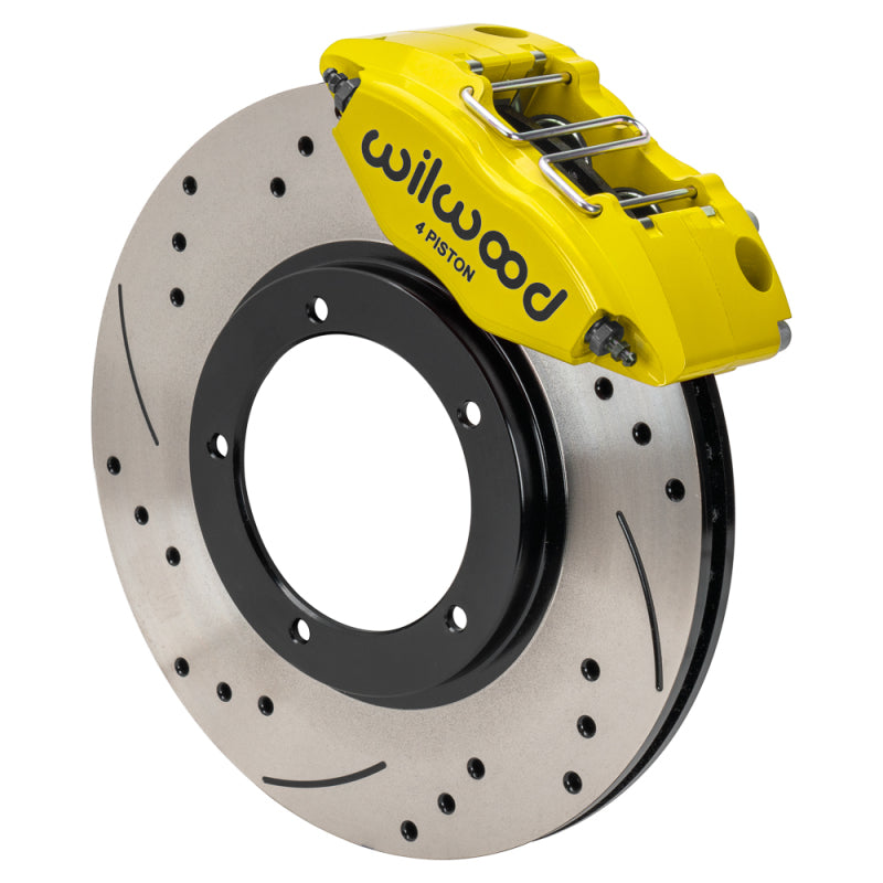 WIL Powerlite Brake Kits - Wilwood 69-74 Porsche 911 Front Powerlite Brake Kit 3in MT Drilled & Slotted - Yellow