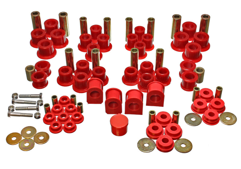 ES Hyper-Flex Sets - Red - Energy Suspension 99-04 Ford F-250 4WD Superduty Red Hyper-flex Master Bushing Set