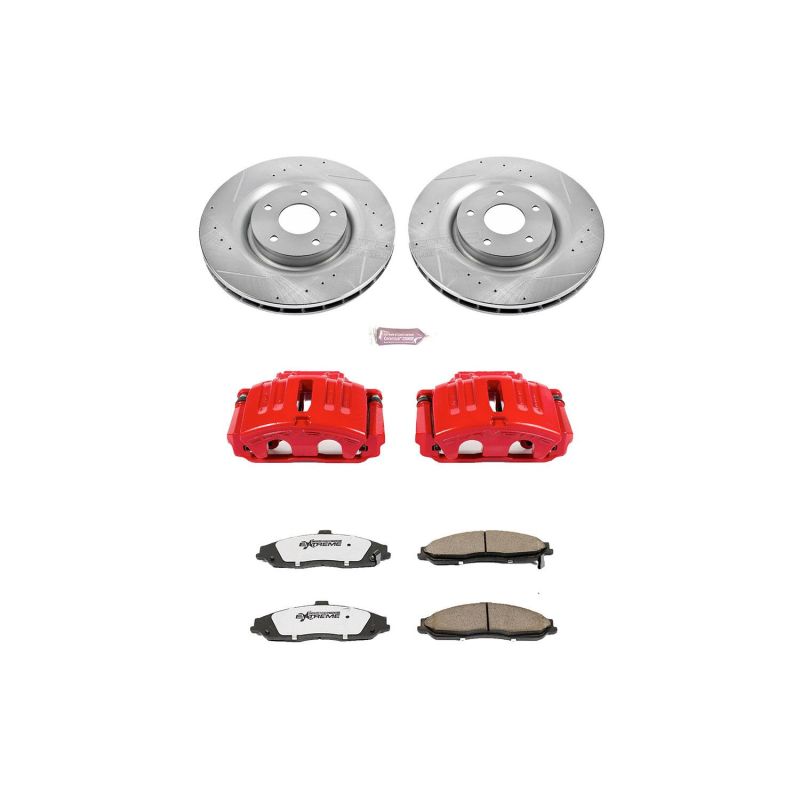 PSB Z26 Street Kit w/Cals - Power Stop 05-13 Chevrolet Corvette Front Z26 Street Warrior Brake Kit w/Calipers