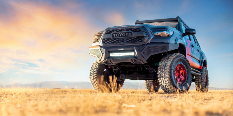 GOR Element Bumper - Go Rhino 16-21 Toyota Tacoma Element Front Bumper with Fixed Light Bar Mount Textured Black