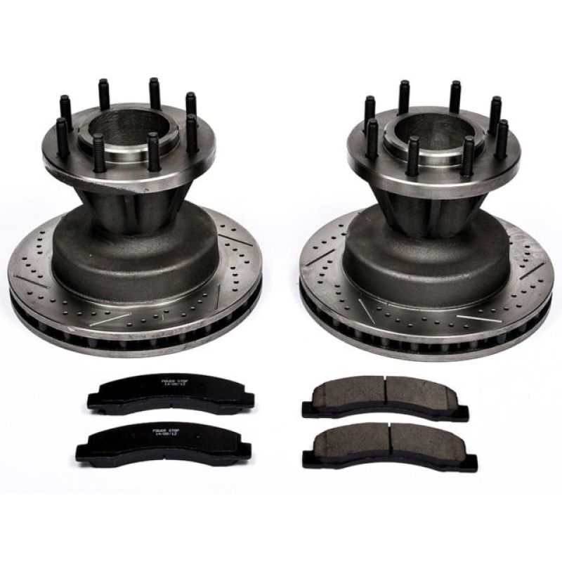 PSB Evolution Drill/Slot Rotor - Power Stop 99-02 Ford F-350 Super Duty Front Z23 Evolution Brake Kit