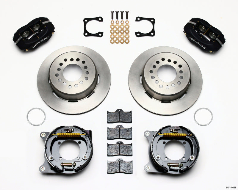 WIL Dynalite Brake Kit - Wilwood Forged Dynalite P/S Park Brake Kit Chevy 12 Bolt-Spec 3.15in Bearing Staggered mt