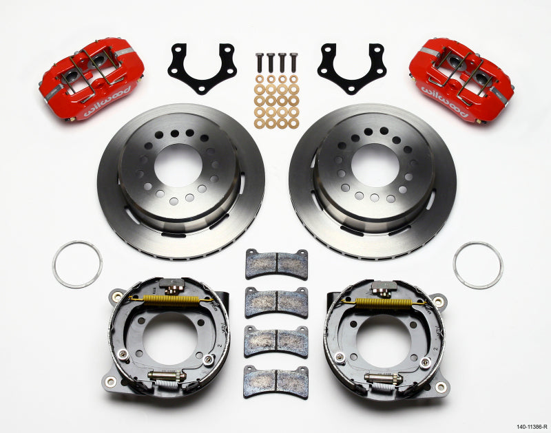 WIL Dynapro Brake Kit - Wilwood Dynapro Low-Profile 11.00in P-Brake Kit - Red Mopar/Dana 2.50in Off w/Snap Ring Bearing