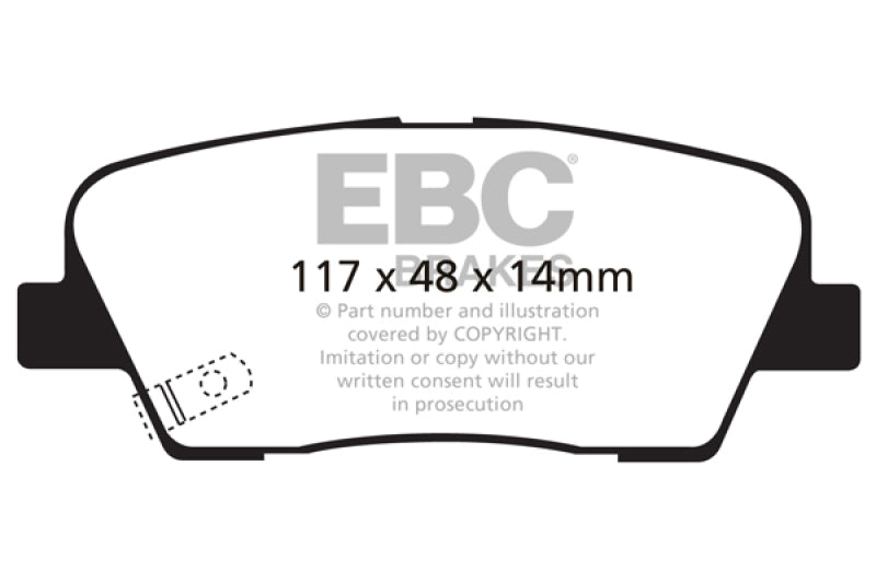 EBC Yellowstuff Brake Pad Sets - EBC 06-09 Hyundai Entourage 3.8 Yellowstuff Rear Brake Pads
