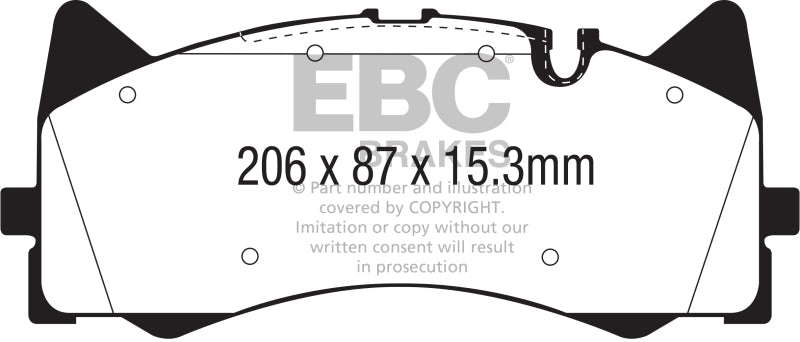 EBC Redstuff Brake Pad Sets - EBC 2015+ Mercedes-Benz C63 AMG (W205) 4.0L Twin Turbo Redstuff Front Brake Pads