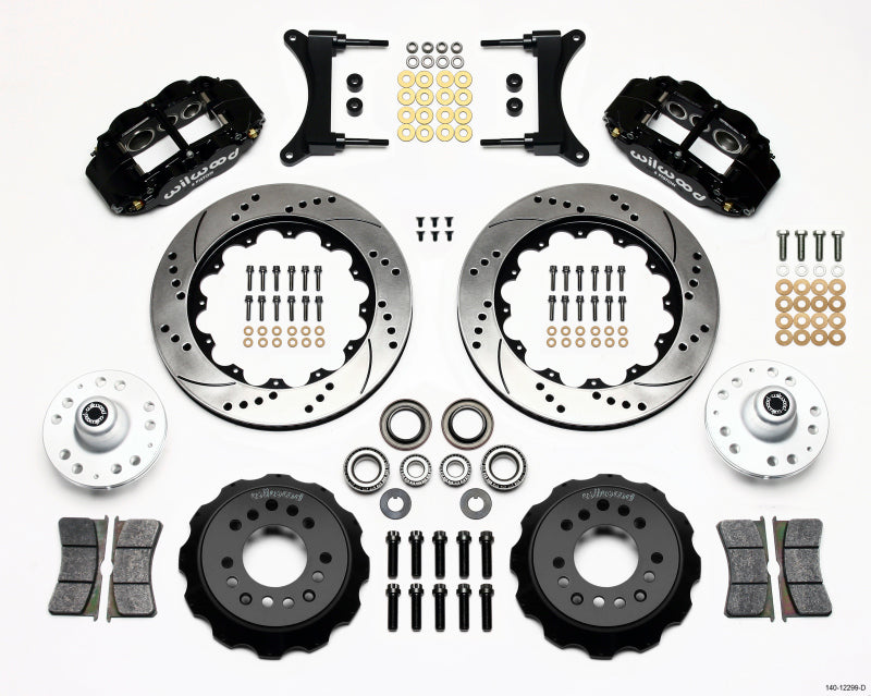 WIL Superlite Brake Kit - Wilwood Narrow Superlite 6R Front Hub Kit 14.00in Drilled 79-87 GM G Body