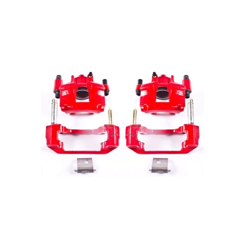 PSB Red Calipers - Power Stop 94-98 Ford Mustang Front Red Calipers w/Brackets - Pair