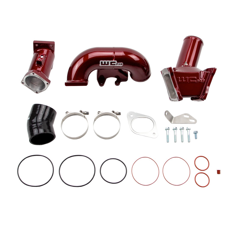 WCF Y-Bridge Kit - Wehrli 2007.5-2010 LMM Duramax High Flow 3in Y-Bridge Kit- WCFab Red