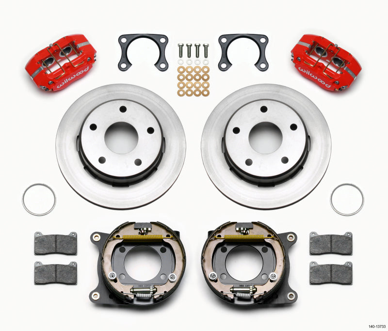WIL Dynapro Brake Kit - Wilwood Dynapro Lug Mount P/S Park Brake Kit Red Big Ford 2.00in Off Bronco 5 x 5.50