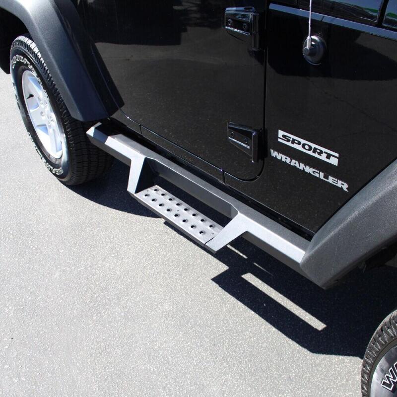 WES Nerf Bars - HDX Drop - Westin/HDX 07-17 Jeep Wrangler 2Dr Drop Nerf Step Bars - Textured Black