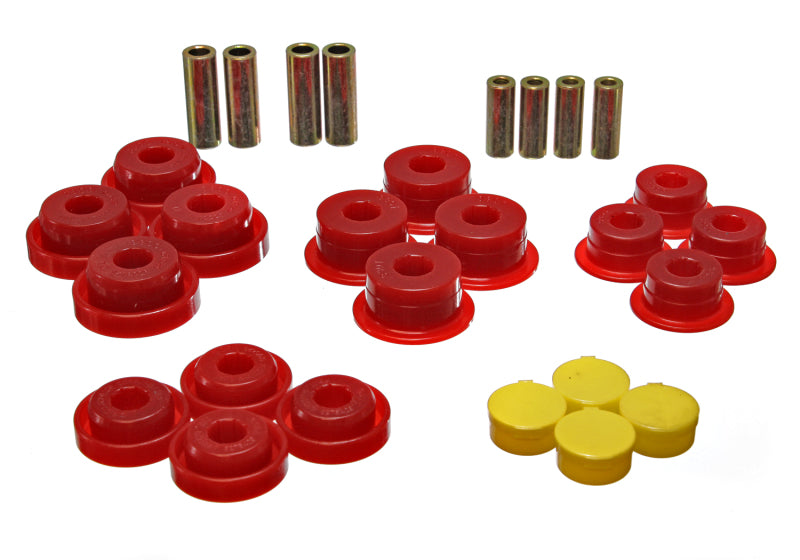 ES Cntrl Arm Bushings - Red - Energy Suspension 97-06 Jeep Wrangler TJ Red Rear Control Arm Bushings (Must reuse OEM Outer Shells)