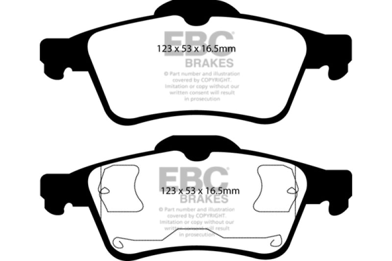 EBC Redstuff Brake Pad Sets - EBC 03-05 Mazda 3 2.0 Redstuff Rear Brake Pads