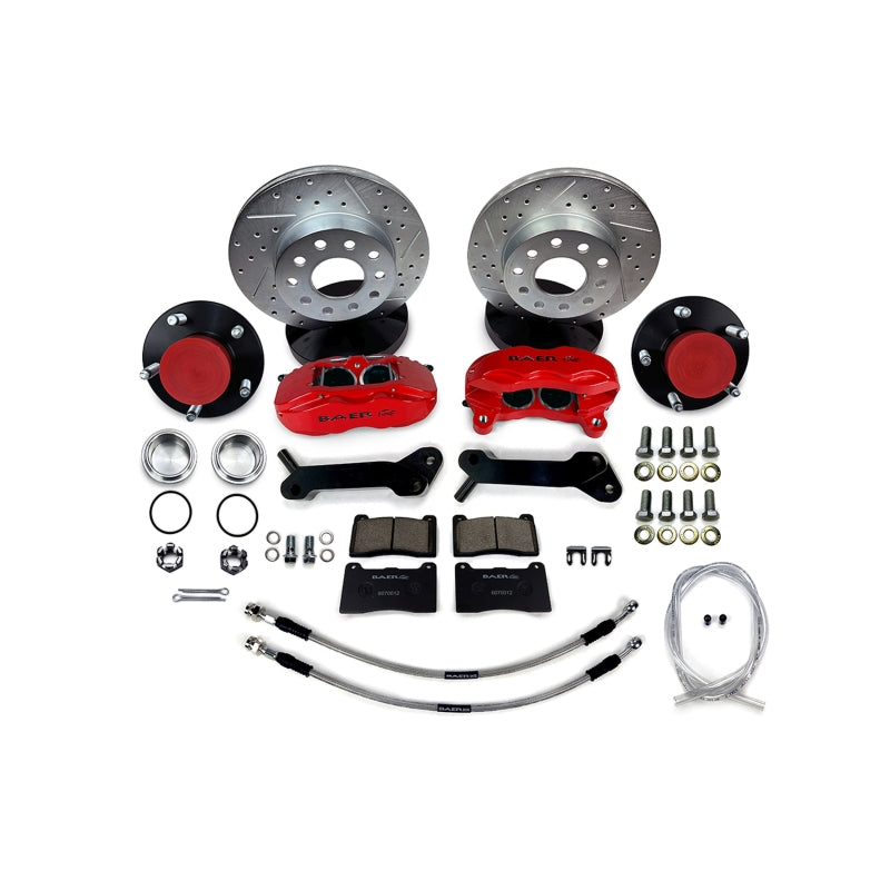 BAE SS4 Brake Kits - Baer Brakes 71-73 Ford Mustang 11in SS4 Alum Hub Front SDZ Brake Kit - Red