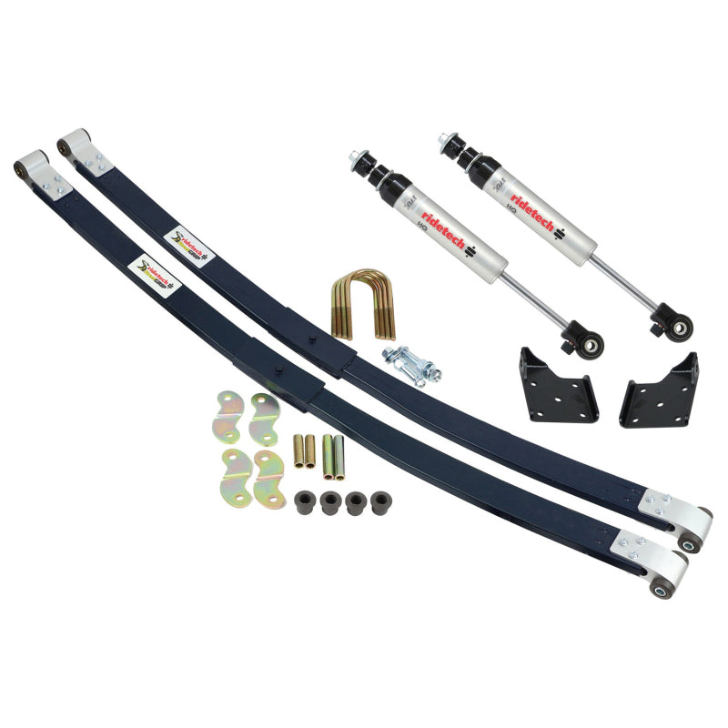 RID Composite Leaf Springs - Ridetech 55-57 Chevrolet Wagon Composite Leaf Springs w/ HQ Shock Kit - 2in Drop