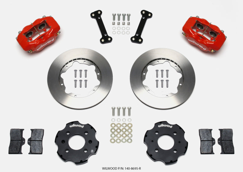 WIL Dynalite Brake Kit - Wilwood Forged Dynalite Front Hat Kit 11.00in Red Integra/Civic w/Fac.240mm Rtr