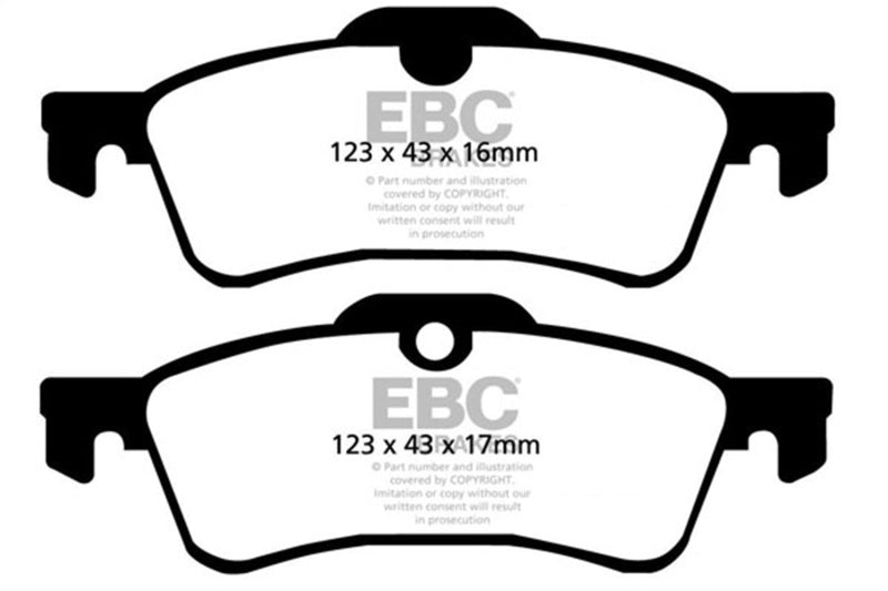 EBC Redstuff Brake Pad Sets - EBC 02-03 Mini Hardtop 1.6 Redstuff Rear Brake Pads