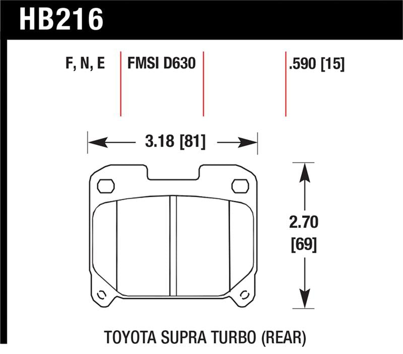 HAWK HPS Brake Pad Sets - Hawk 93-98 Toyota Supra TT HPS Street Rear Brake Pads