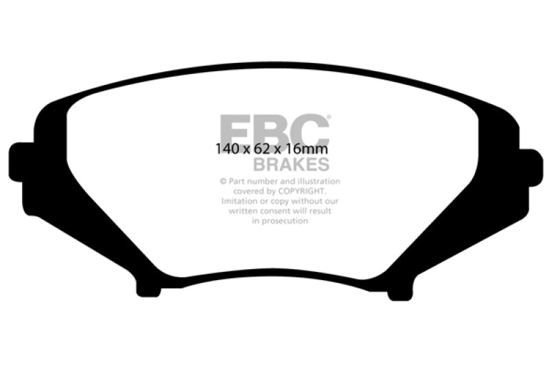 EBC Yellowstuff Brake Pad Sets - EBC 03-12 Mazda RX8 1.3 Rotary (Standard Suspension) Yellowstuff Front Brake Pads