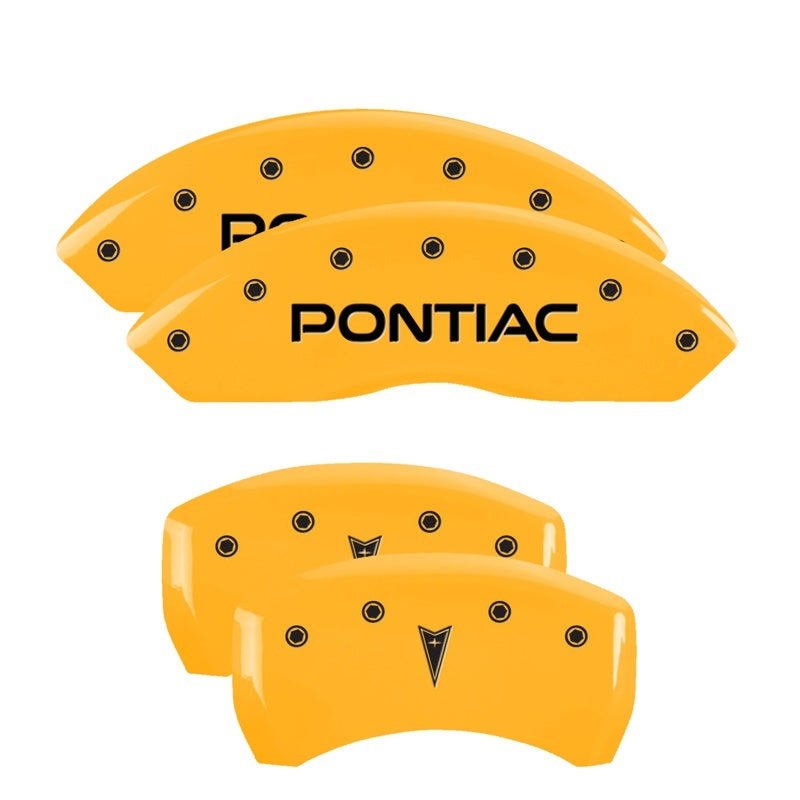 MGP Caliper Covers 4 Logo - MGP 4 Caliper Covers Engraved Front Pontiac Rear Arrow Yellow Finish Blk Char 2009 Pontiac Solstice