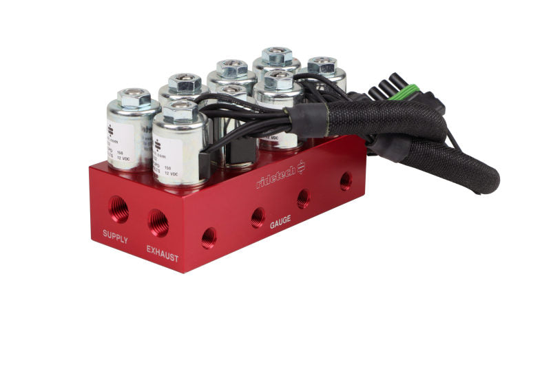 RID Air Compressor Components - Ridetech RidePro 4-Way Solenoid / Air Valve Block Fittings Not Included