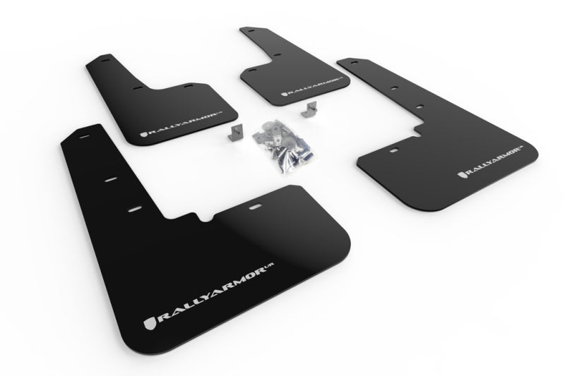 RAL UR Blk Flap/Wht Logo - Rally Armor 20-25 Subaru Outback Black UR Mud Flap w/White Logo