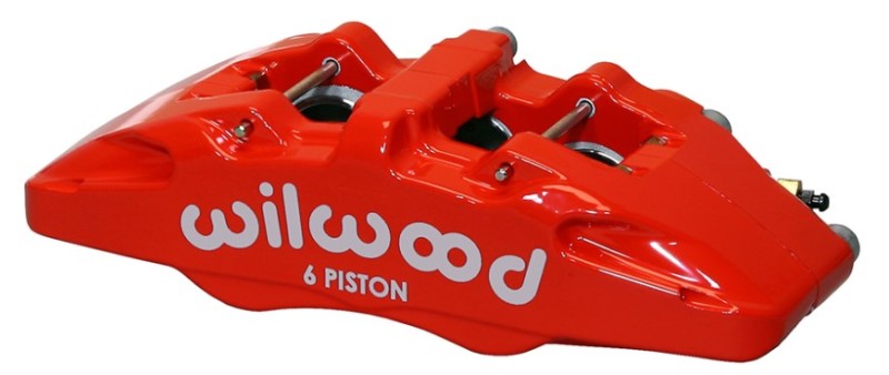 WIL Dynapro Caliper - Wilwood Caliper-Forged Dynapro 6 5.25in Mount-Red-R/H 1.62/1.12/1.12in Pistons 1.10in Disc