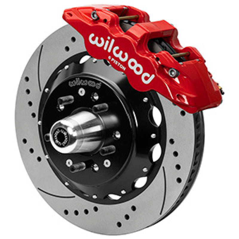 WIL Aero Brake Kit - Wilwood Aero6R/ST Front Big Brake Kit 14in D/S Red Powder Coat 79-88 Chevrolet Monte Carlo