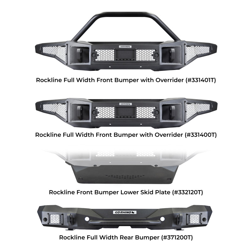 GOR Rockline Bumper - Go Rhino 21-24 Ford Bronco 2/4dr (Excl. Sport) Rockline Rear Full Width Bumper
