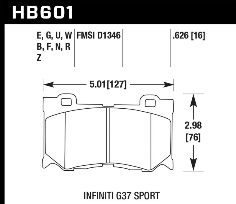 HAWK Ceramic Brake Pad Sets - Hawk Infiniti G37 Sport Performance Ceramic Street Front Brake Pads