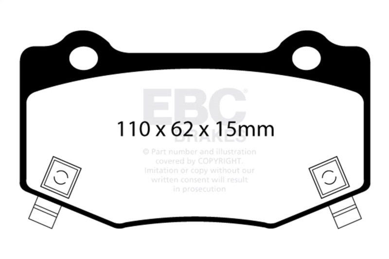 EBC Yellowstuff Brake Pad Sets - EBC 16+ Cadillac ATS-V 3.6 Twin Turbo Yellowstuff Rear Brake Pads