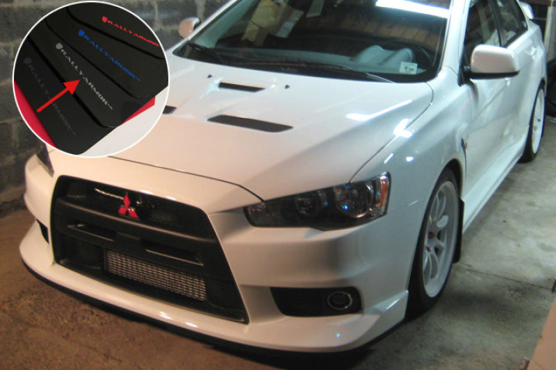 RAL Classic Blk Flap/Silv Logo - Rally Armor 08-17 Mitsubishi EVO X Black UR Mud Flap w/ Silver Logo
