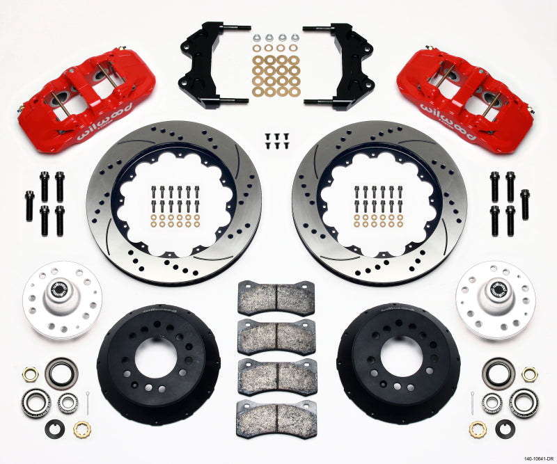 WIL Aero Brake Kit - Wilwood AERO6 Front Hub Kit 14.00 Drilled-Red WWE ProSpindle