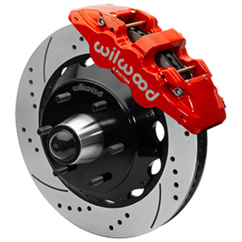WIL Aero Brake Kit - Wilwood 63-87 C10 CPP Spindle AERO6 Front BBK 14in Drilled/Slotted 6x5.5 BC - Red