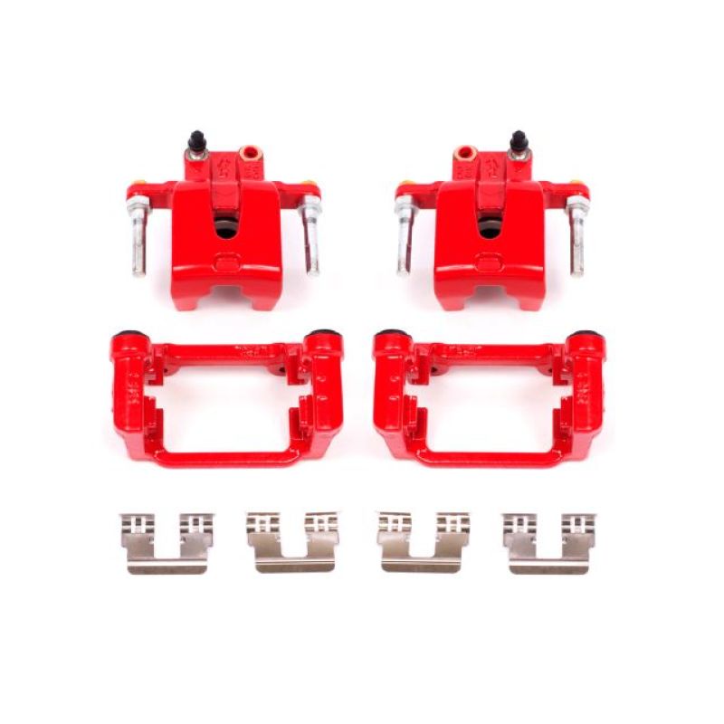 PSB Red Calipers - Power Stop 05-19 Chrysler 300 Rear Red Calipers w/Brackets - Pair
