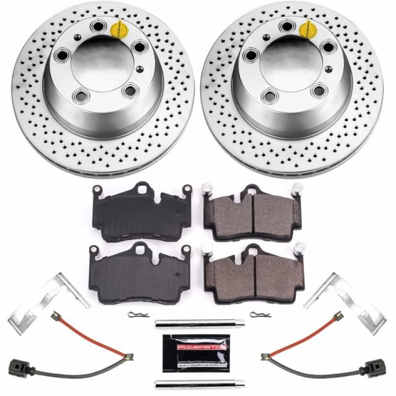 PSB Z23 Evolution Coated Kit - Power Stop 17-18 Porsche 718 Boxster Rear Z23 Evolution Sport Coated Brake Kit