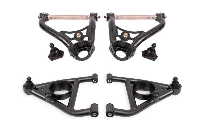 BMR Control Arms - BMR 67-69 GM F-Body / 68-74 X-Body Non-Adj. Upper & Lower A-Arms (Polyurethane) - Black Hammertone