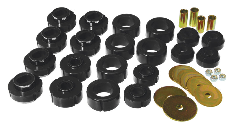 PRO Body/Subframe Bush - Blk - Prothane 81-91 Chevy K10 Blazer Body Mount Kit - Black