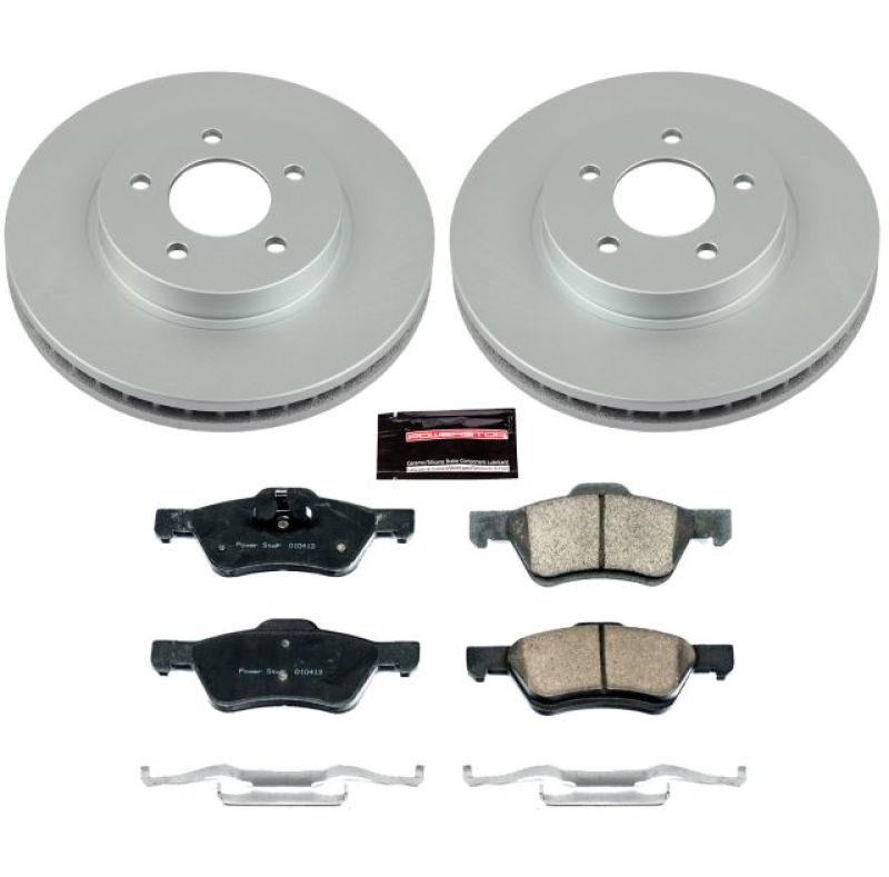 PSB Z17 Evolution Coated Kit - Power Stop 10-12 Ford Escape Front Z17 Evolution Geomet Coated Brake Kit