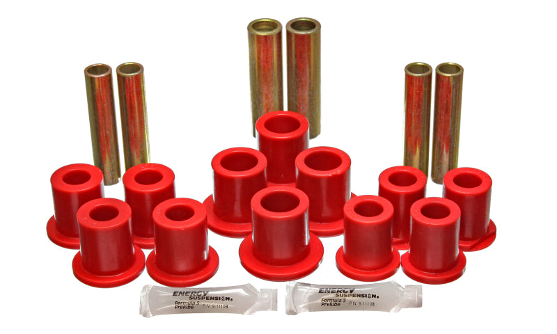 ES Spring/Shackle Bush - Red - Energy Suspension Ford Rear Spring Bushing Set Complete - Red