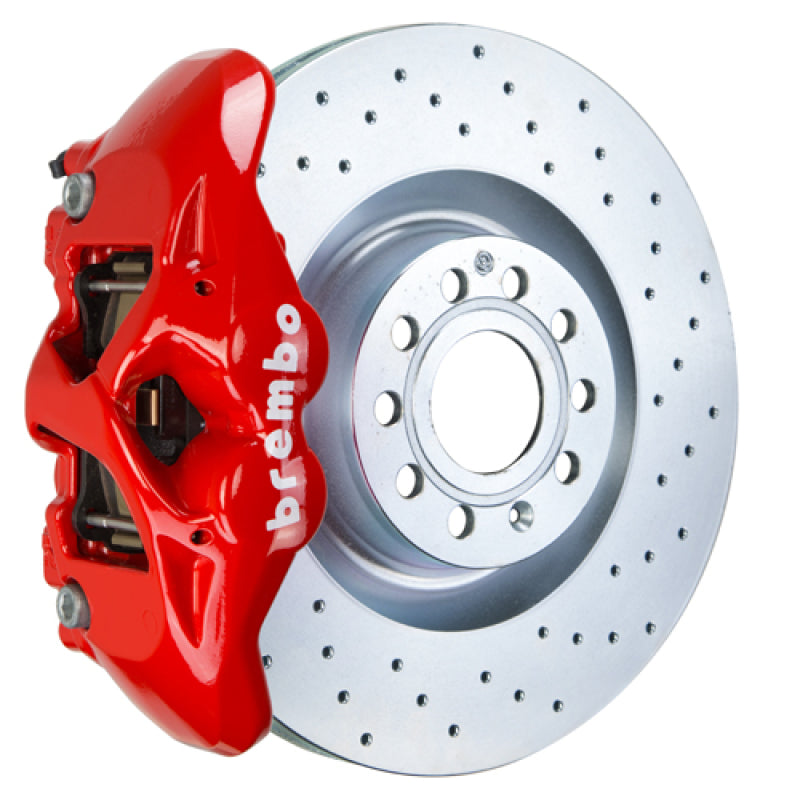 BRB Big Brake Kits - Brembo 14-20 A3 Front GT BBK 4 Piston Cast 345x30 1pc Rotor Drilled-Red