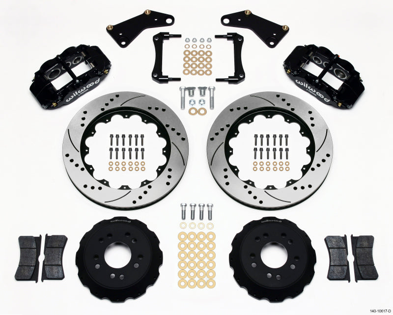 WIL Superlite Brake Kit - Wilwood Narrow Superlite 6R Front Hat Kit 14.00in Drilled 65-82 Corvette C2/C3