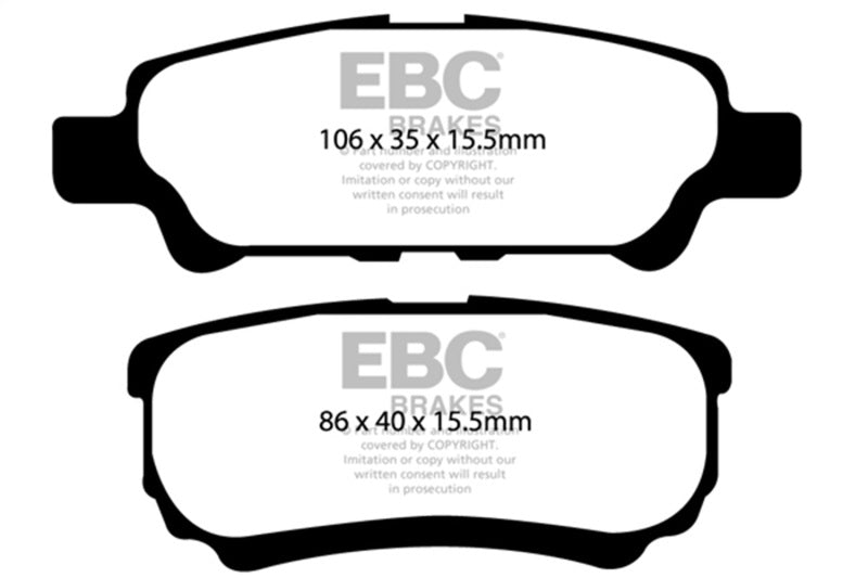 EBC Greenstuff Brake Pad Sets - EBC 07+ Jeep Compass 2.0 (262mm Rear Rotors) Greenstuff Rear Brake Pads