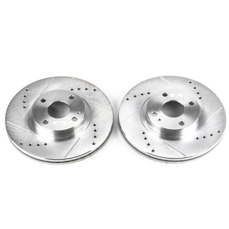 PSB Evolution Drill/Slot Rotor - Power Stop 01-05 Mazda Miata Front Evolution Drilled & Slotted Rotors - Pair