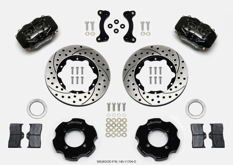 WIL Dynalite Brake Kit - Wilwood Forged Dynalite Front Hat Kit 11.00in Drilled 95-05 Miata