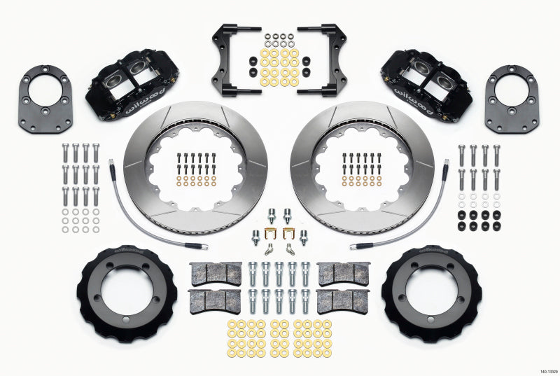 WIL Superlite Brake Kit - Wilwood Narrow Superlite 4R Front Hat Kit 14.00in 66-75 Ford Bronco Dana 30/44 w/Lines
