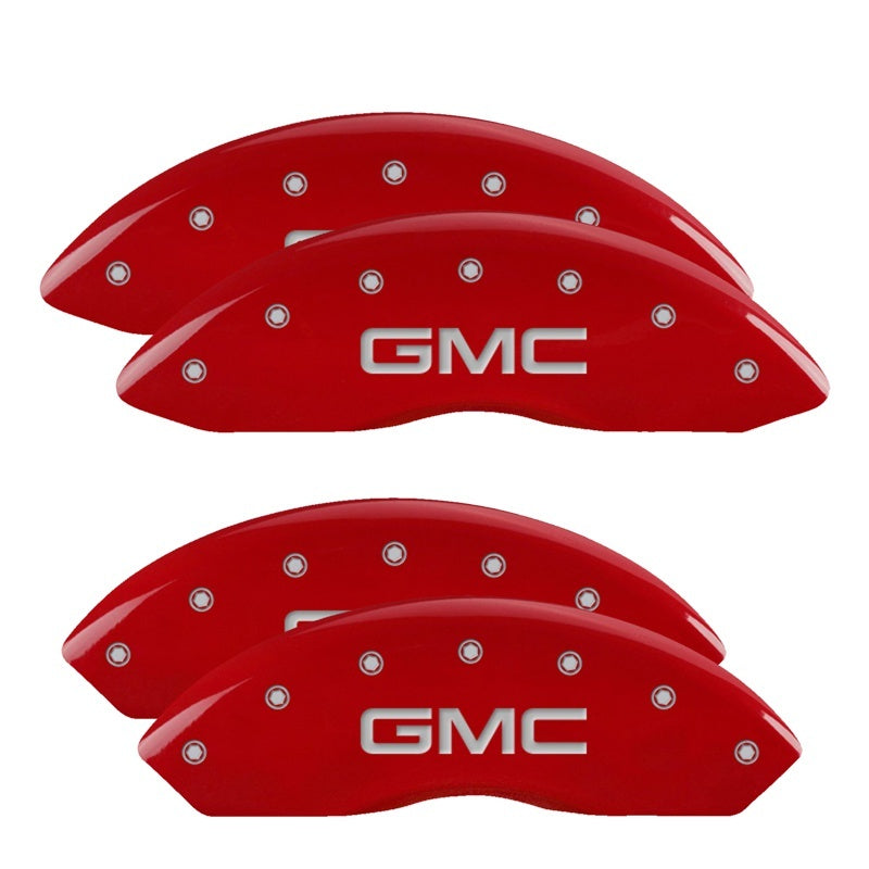 MGP Caliper Covers 4 Logo - MGP 4 Caliper Covers Engraved Front & Rear GMC Red Finish Silver Char 2011 GMC Savana 2500